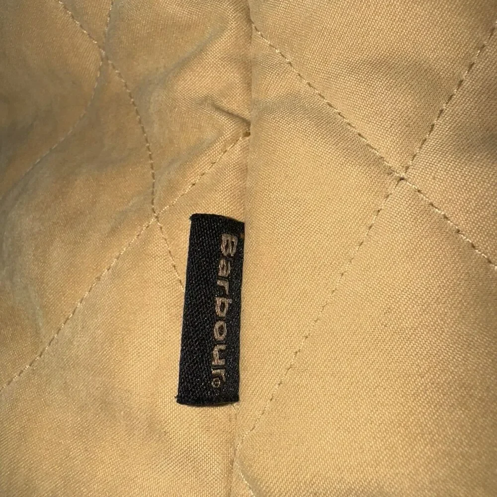 Barbour Mustard Yellow Shaped Microfibre Quilt Short Jacket Women Size XL/ 14 - Picture 4 of 12
